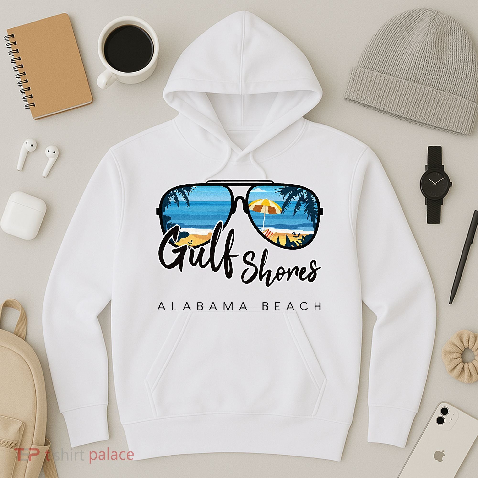 Gulf Shores Alabama Palm Tree Sunglasses Souvenir Hoodie