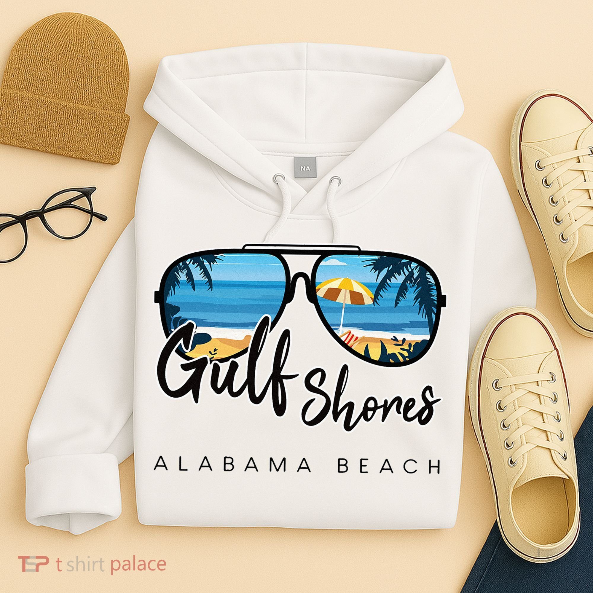 Gulf Shores Alabama Palm Tree Sunglasses Souvenir Hoodie