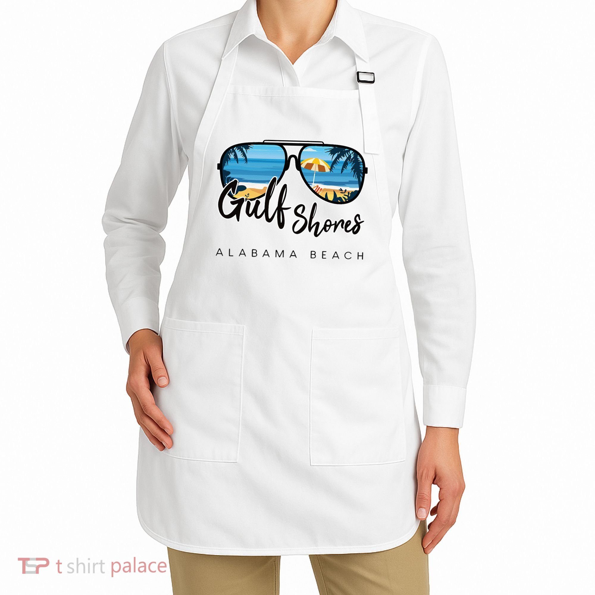 Gulf Shores Alabama Palm Tree Sunglasses Souvenir Apron