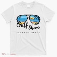 Gulf Shores Alabama Palm Tree Sunglasses Souvenir T-Shirt thumb 0