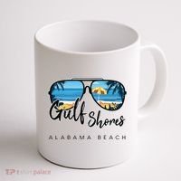 Gulf Shores Alabama Palm Tree Sunglasses Souvenir Coffee Mug thumb 1