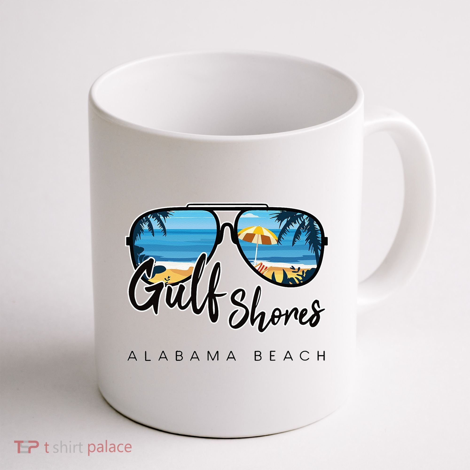 Gulf Shores Alabama Palm Tree Sunglasses Souvenir Coffee Mug