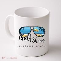 Gulf Shores Alabama Palm Tree Sunglasses Souvenir Coffee Mug thumb 0