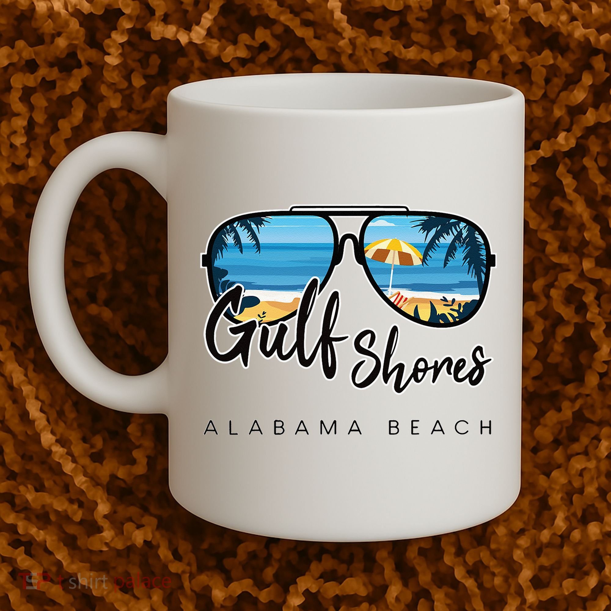 Gulf Shores Alabama Palm Tree Sunglasses Souvenir Coffee Mug