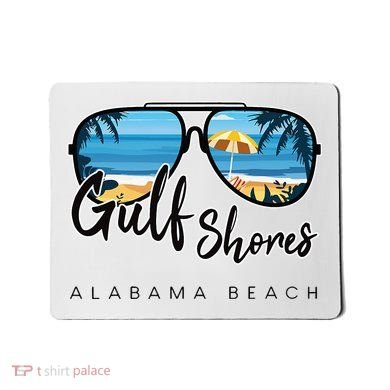 Gulf Shores Alabama Palm Tree Sunglasses Souvenir Mousepad