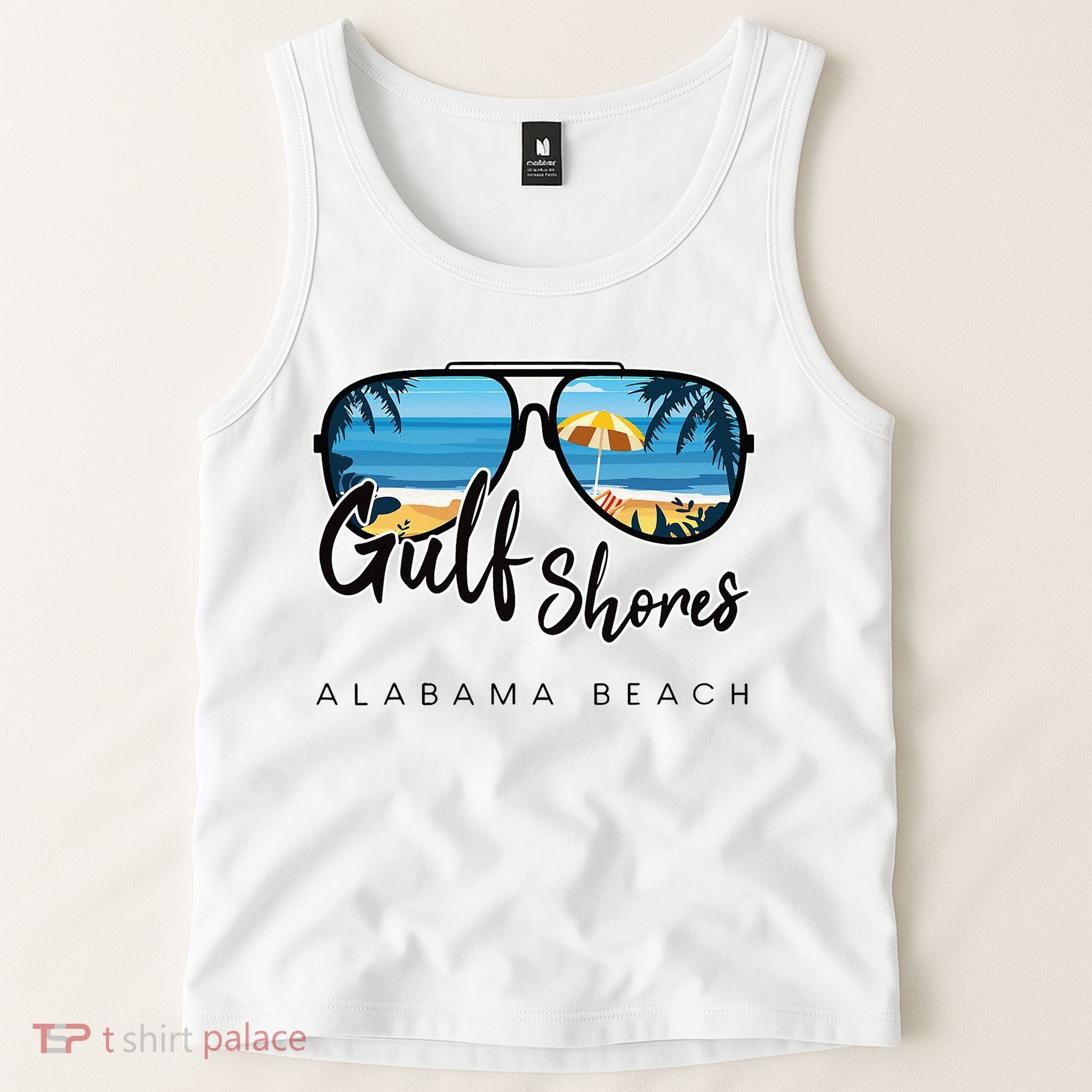 Gulf Shores Alabama Palm Tree Sunglasses Souvenir Tank Top