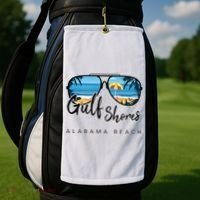 Gulf Shores Alabama Palm Tree Sunglasses Souvenir Golf Towel thumb 2
