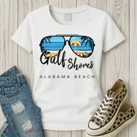 Gulf Shores Alabama Palm Tree Sunglasses Souvenir Women's T-Shirt thumb 3