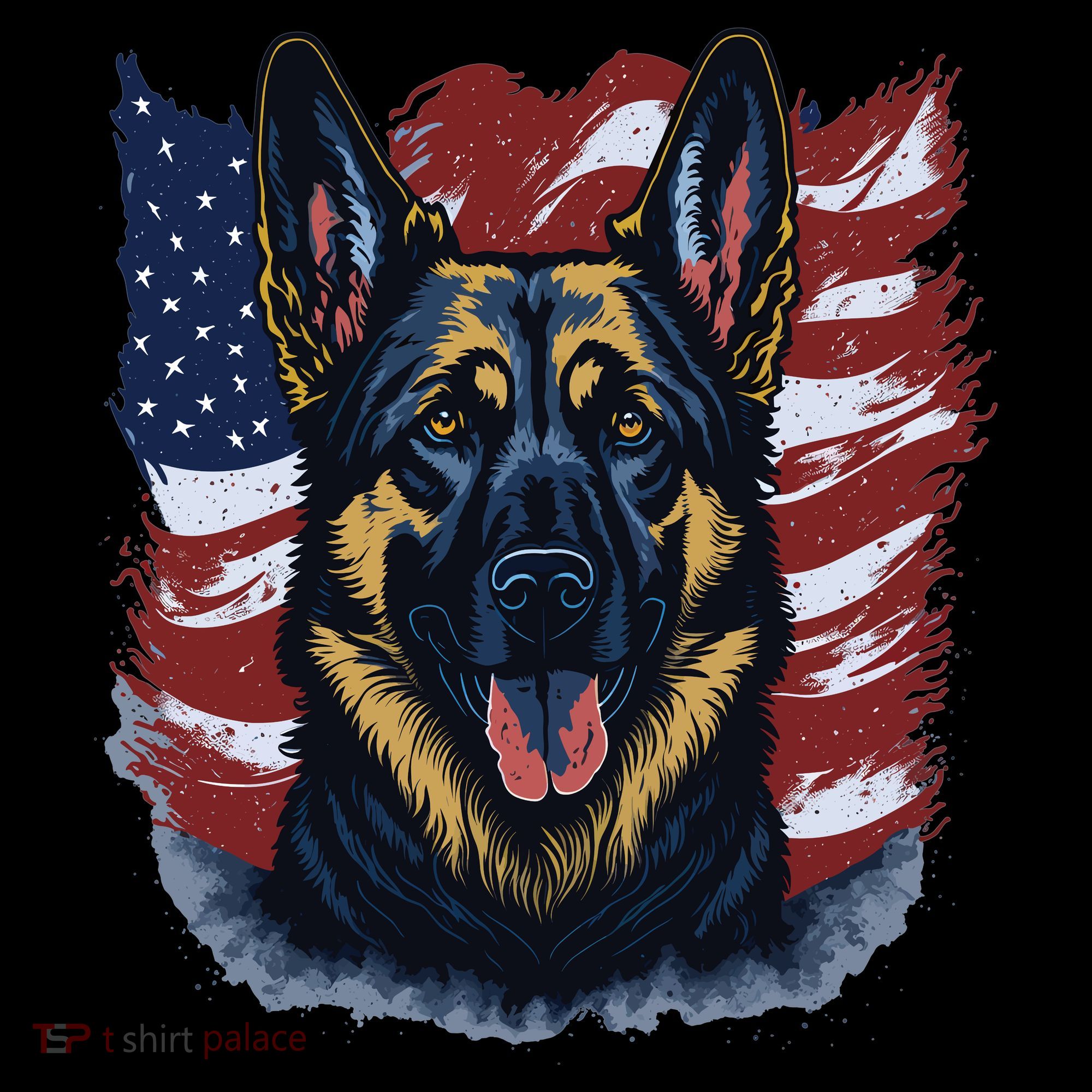 German Shepherd American Flag Usa Patriotic Dog Gift Coffee Mug