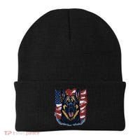 German Shepherd American Flag Usa Patriotic Dog Gift Beanie thumb 0