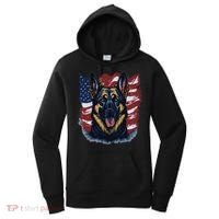 German Shepherd American Flag Usa Patriotic Dog Gift Women's Hoodie thumb 0