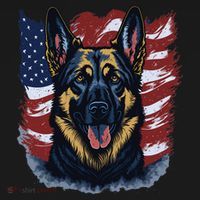 German Shepherd American Flag Usa Patriotic Dog Gift Women's Hoodie thumb 2