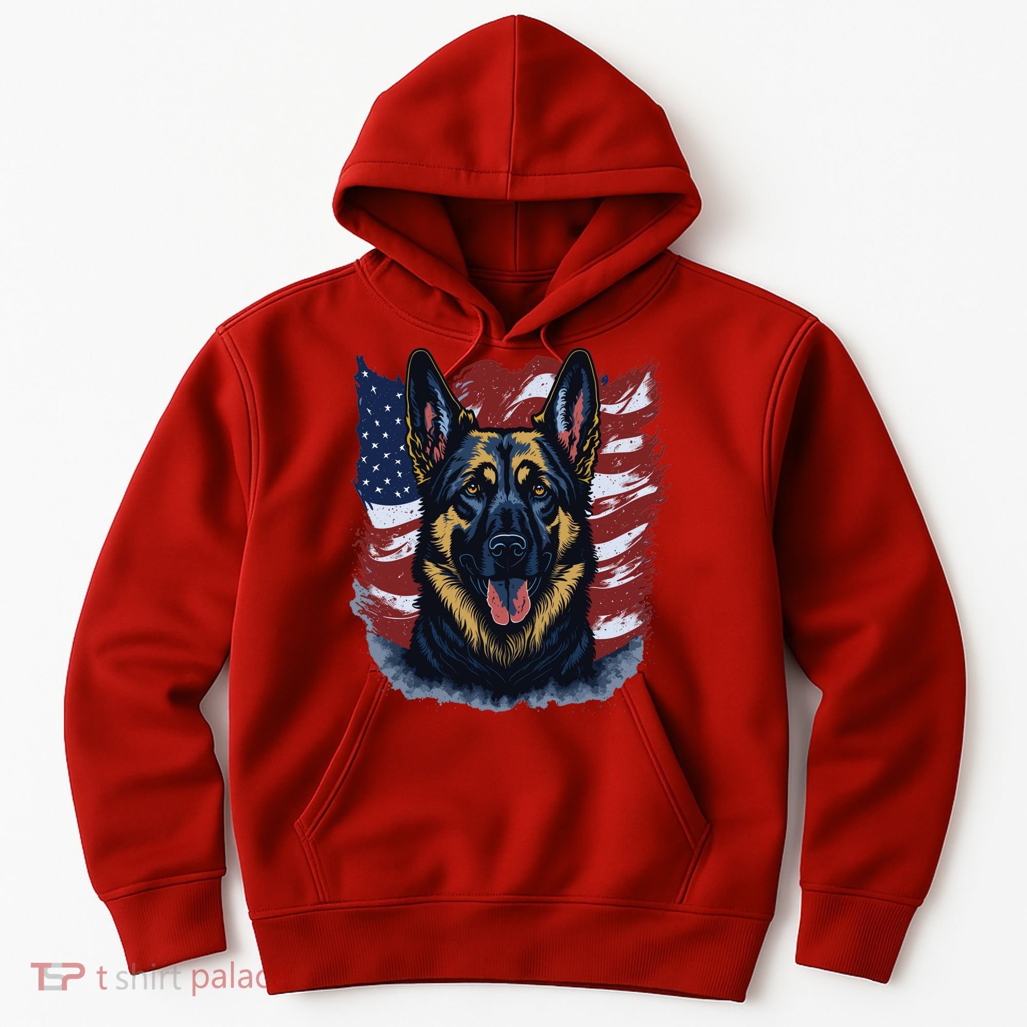 German Shepherd American Flag Usa Patriotic Dog Gift Hoodie