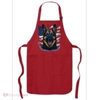 German Shepherd American Flag Usa Patriotic Dog Gift Apron thumb 0