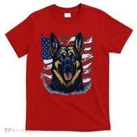 German Shepherd American Flag Usa Patriotic Dog Gift T-Shirt thumb 0