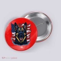 German Shepherd American Flag Usa Patriotic Dog Gift Button thumb 0