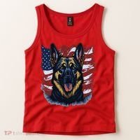 German Shepherd American Flag Usa Patriotic Dog Gift Tank Top thumb 2