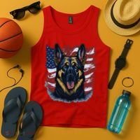 German Shepherd American Flag Usa Patriotic Dog Gift Tank Top thumb 4