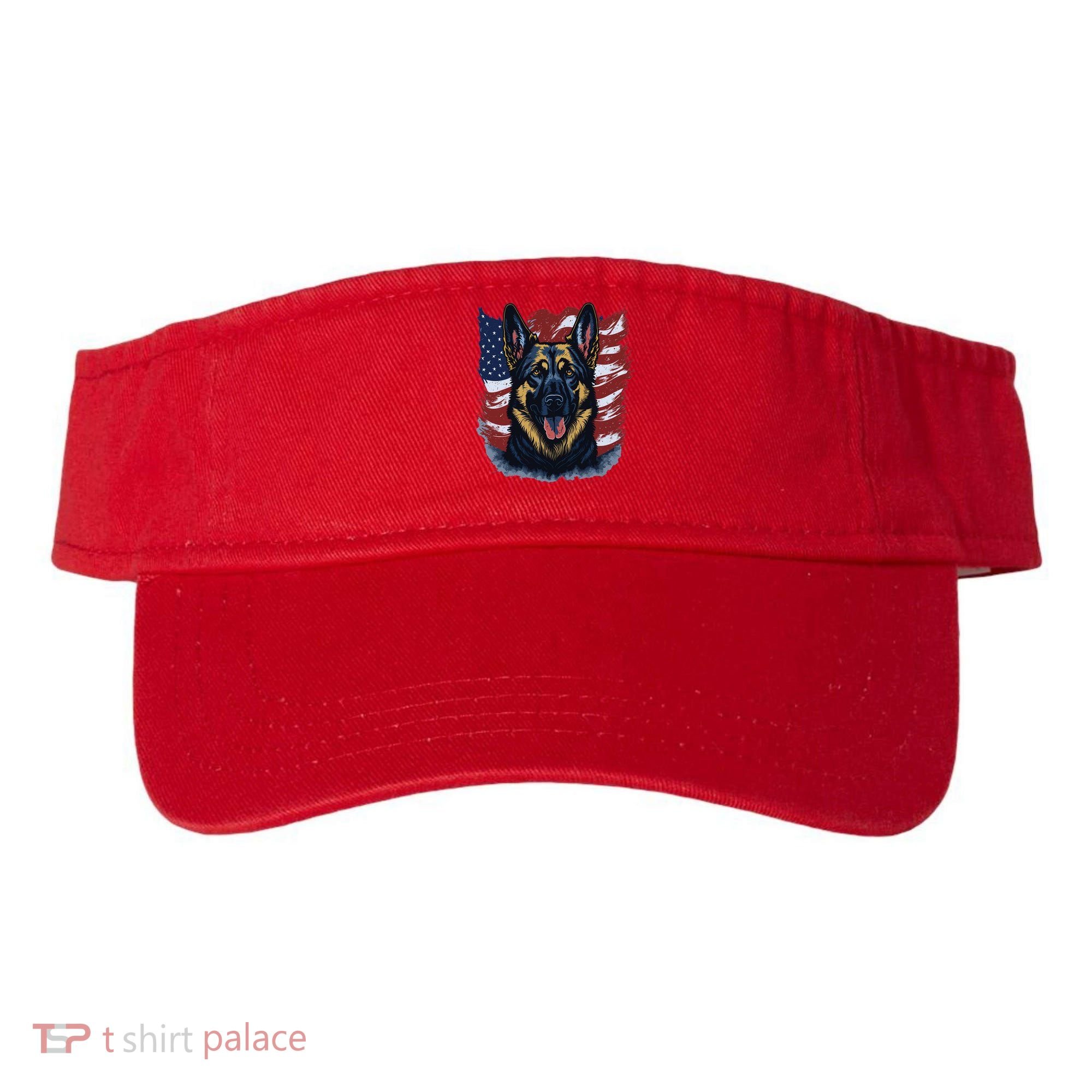 German Shepherd American Flag Usa Patriotic Dog Gift Visor