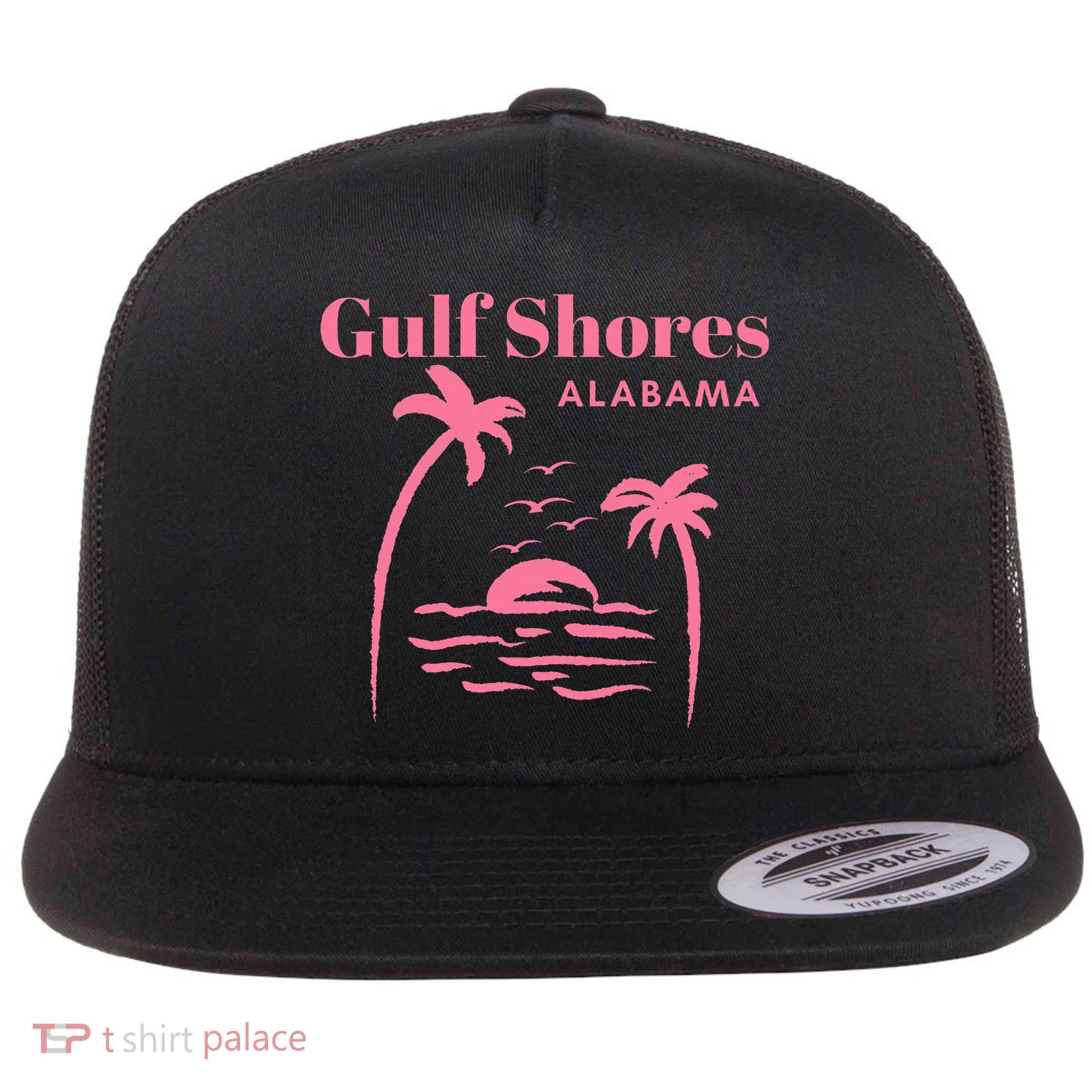 Gulf Shores Alabama Vacation Flat Bill Trucker Hat