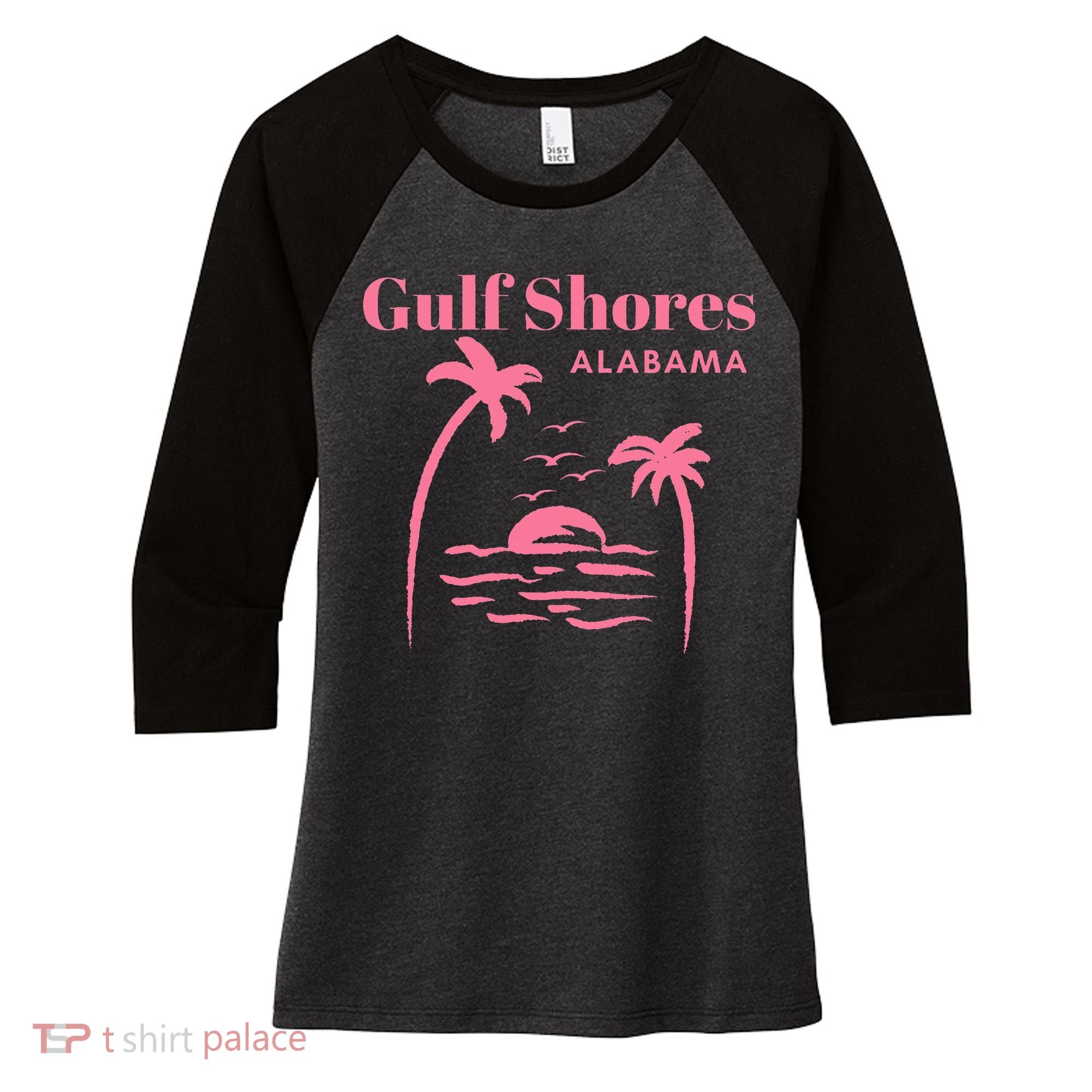 Gulf Shores Alabama Vacation Women's Tri-Blend 3/4-Sleeve Raglan Shirt