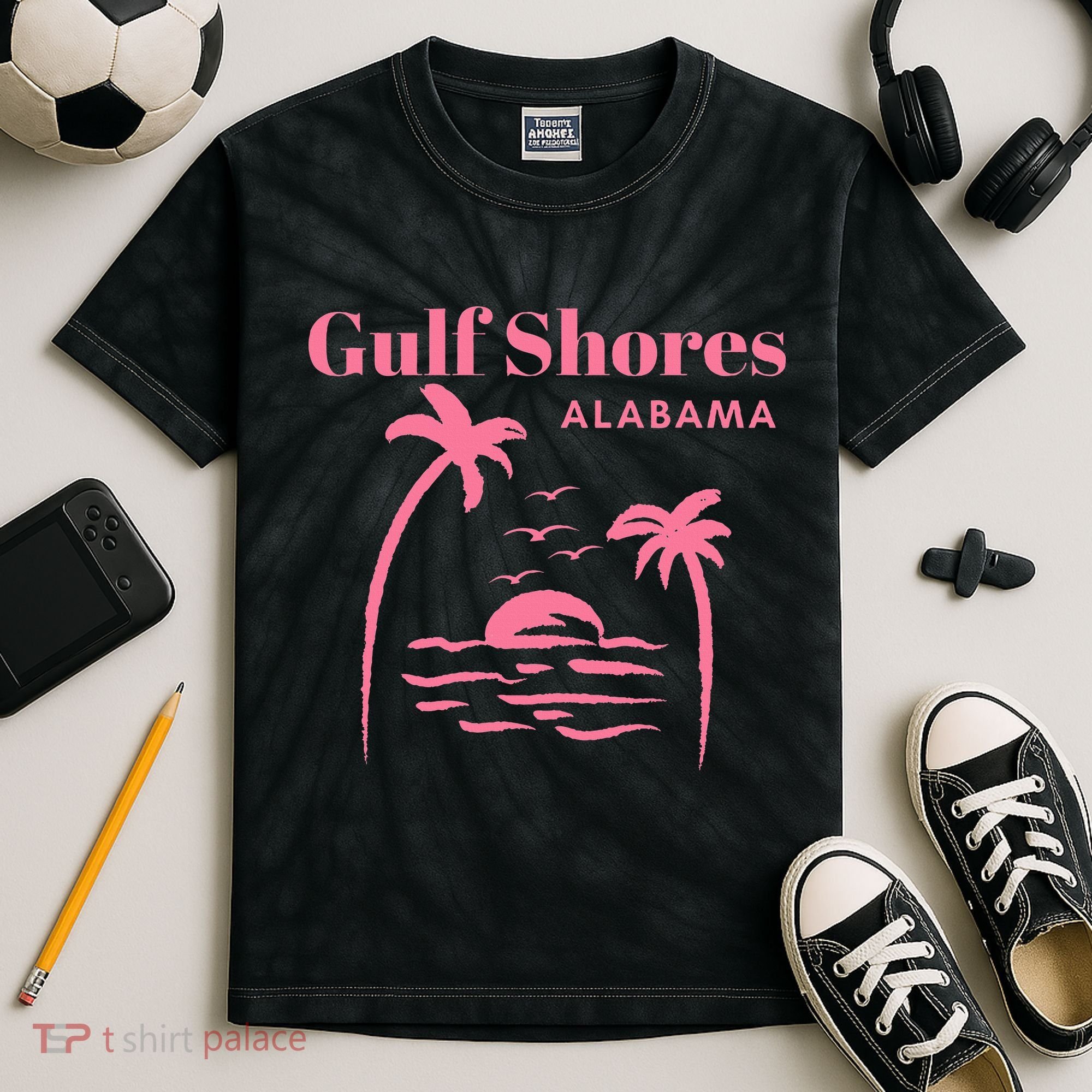 Gulf Shores Alabama Vacation Kids Tie-Dye T-Shirt