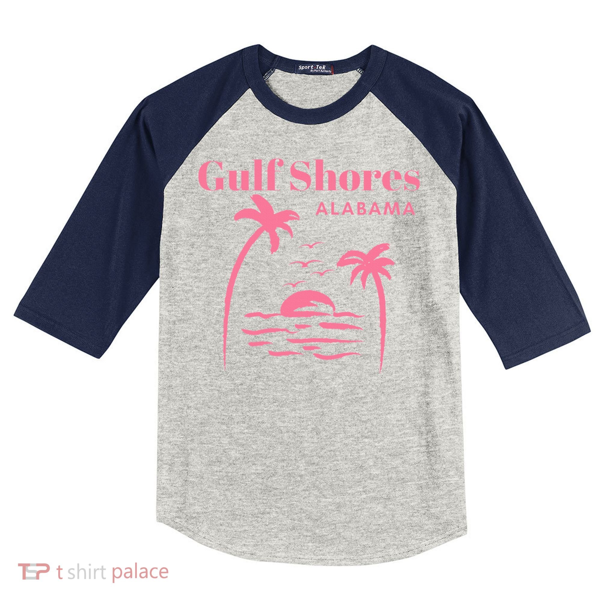 Gulf Shores Alabama Vacation Kids Colorblock Raglan Jersey