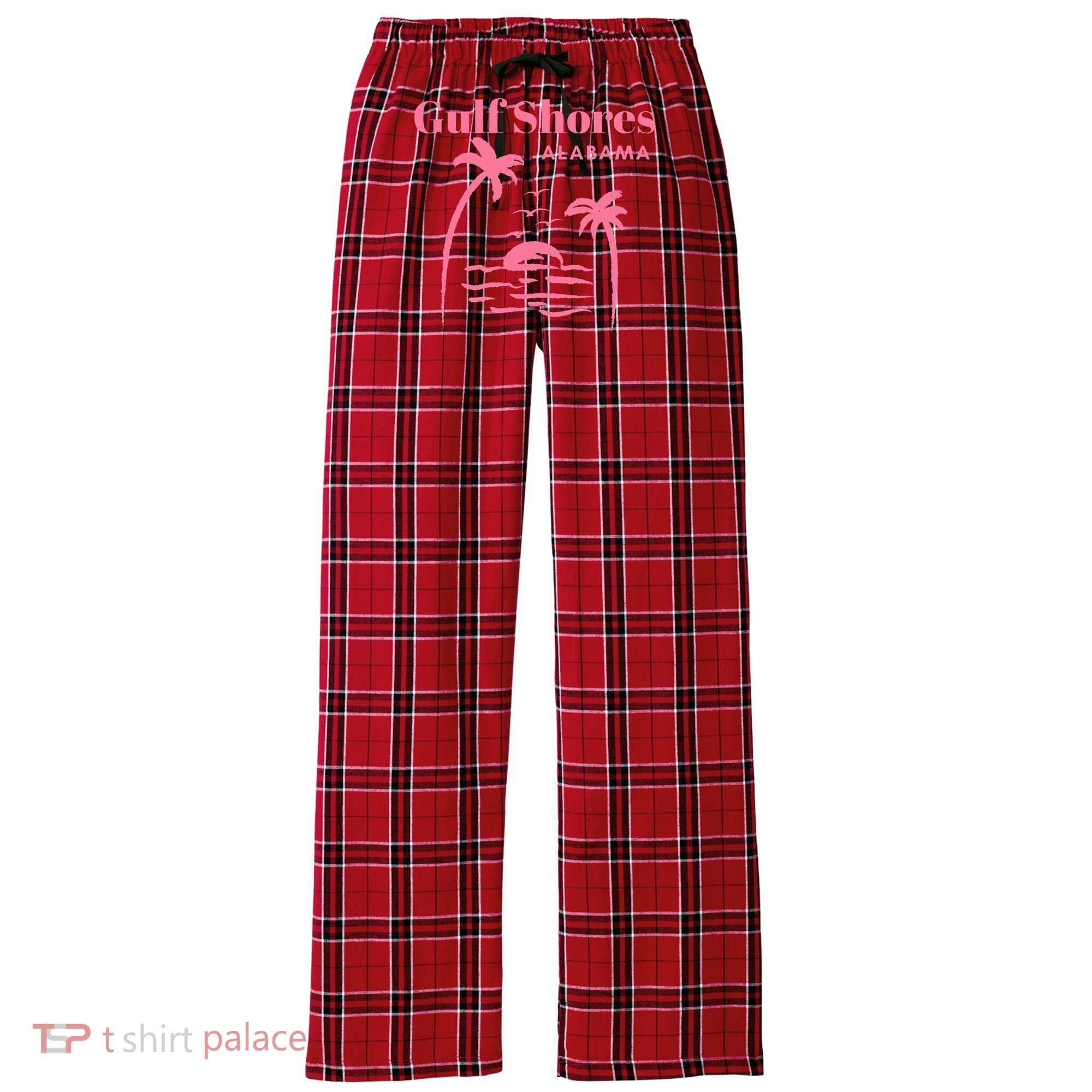 Gulf Shores Alabama Vacation Women's Flannel Plaid Pajama Pants