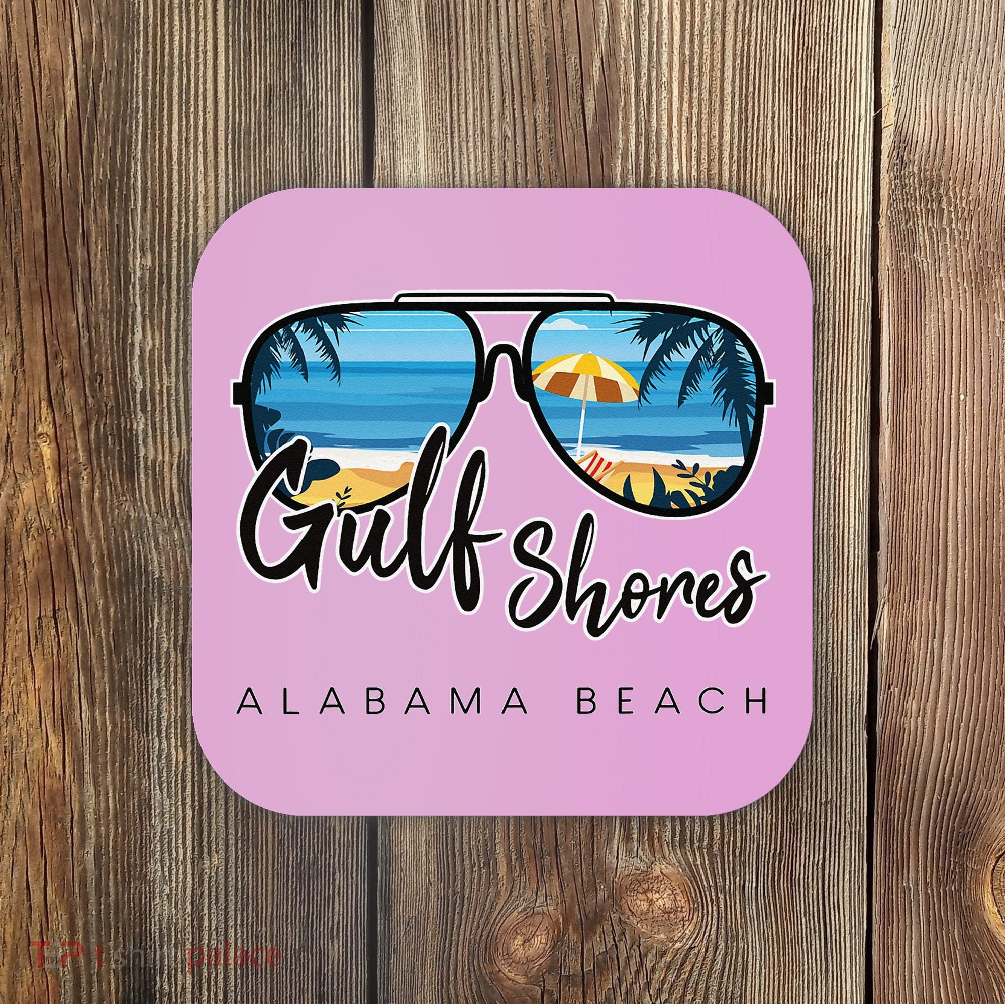 Gulf Shores Alabama Palm Tree Sunglasses Souvenir Coaster