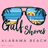 Gulf Shores Alabama Palm Tree Sunglasses Souvenir Coaster thumb 2