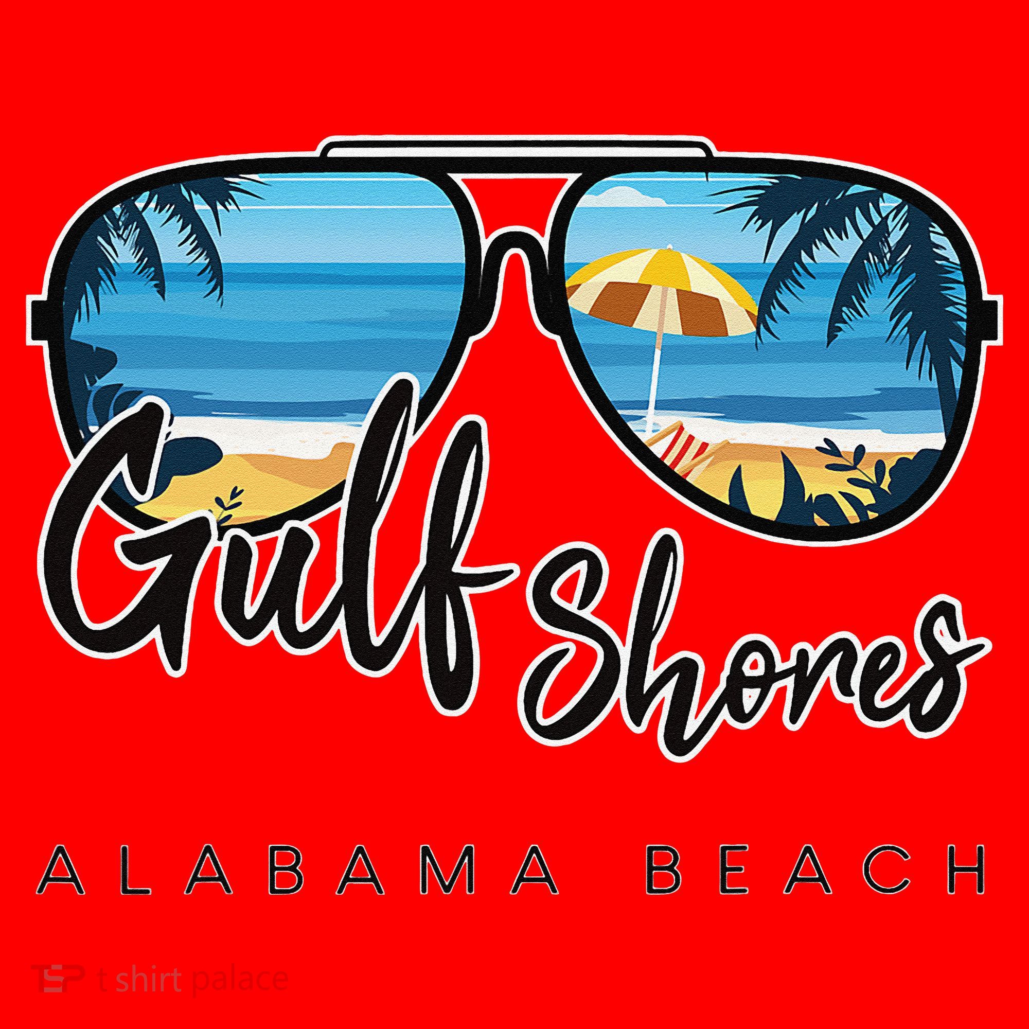 Gulf Shores Alabama Palm Tree Sunglasses Souvenir Santa Hat