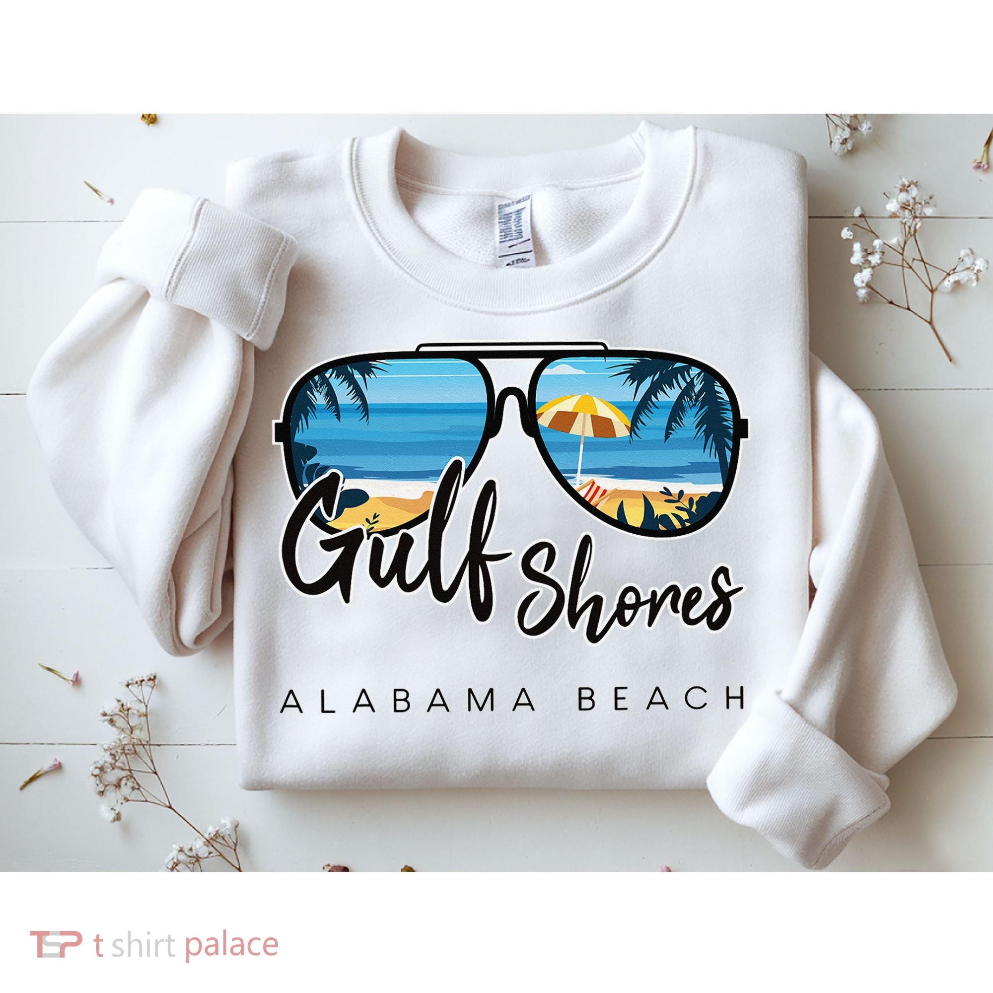 Gulf Shores Alabama Palm Tree Sunglasses Souvenir Sweatshirt
