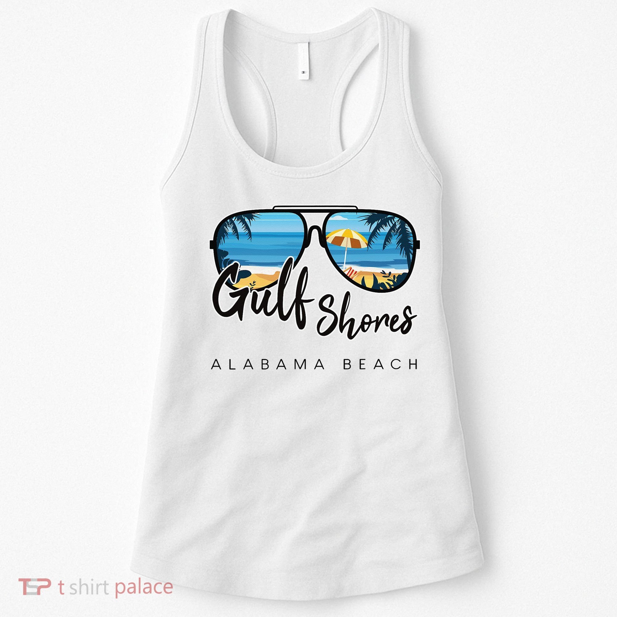 Gulf Shores Alabama Palm Tree Sunglasses Souvenir Women's Tank Top