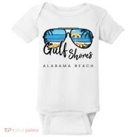 Gulf Shores Alabama Palm Tree Sunglasses Souvenir Baby Bodysuit thumb 0