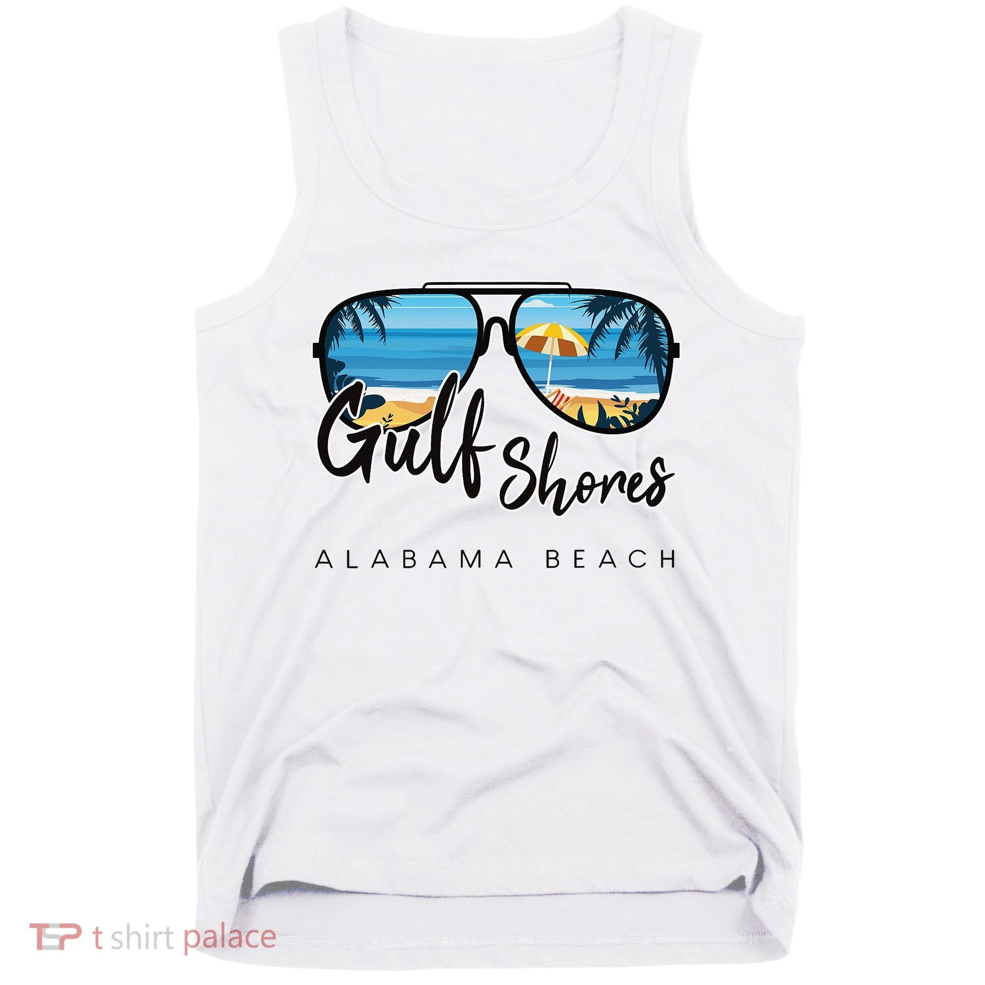 Gulf Shores Alabama Palm Tree Sunglasses Souvenir Tank Top