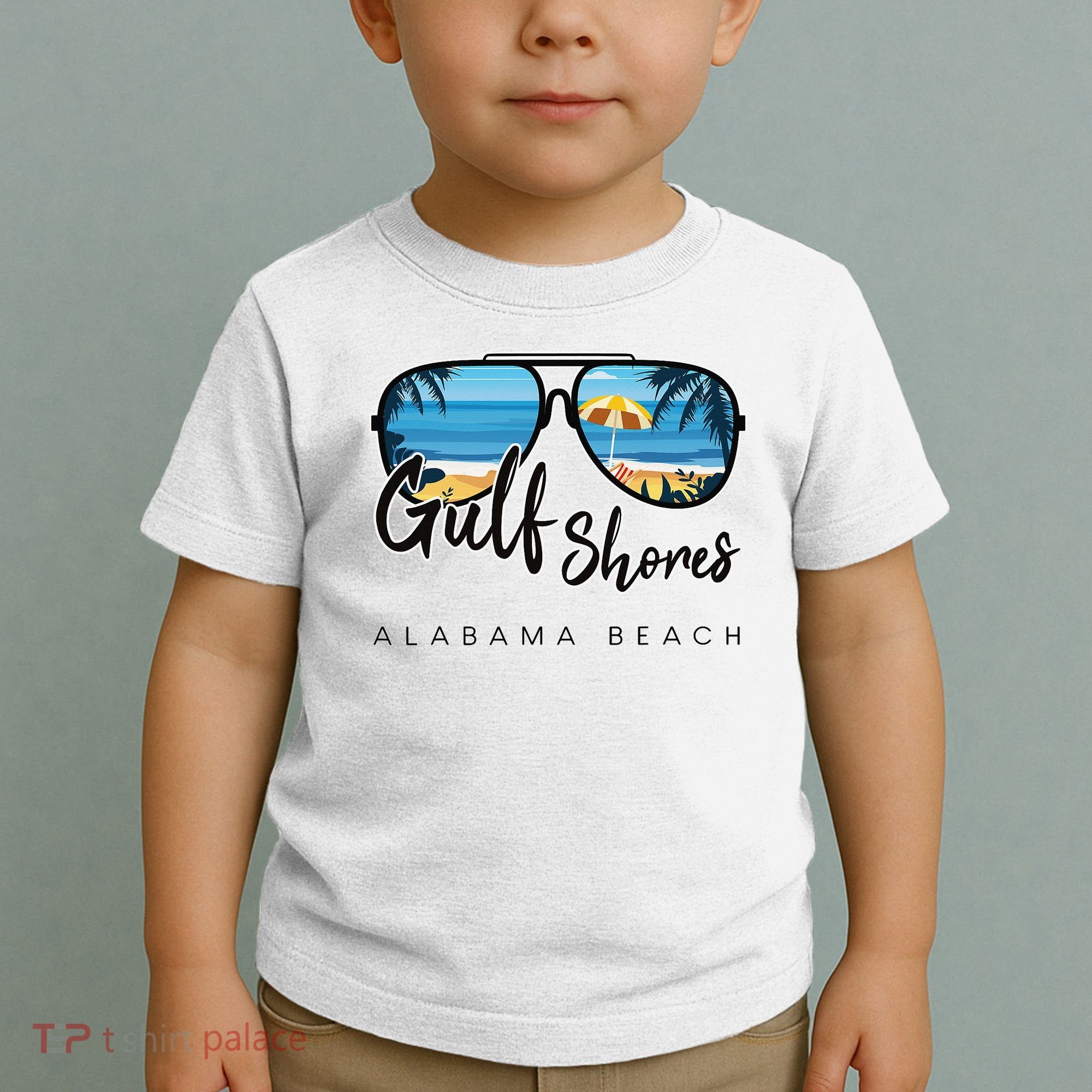 Gulf Shores Alabama Palm Tree Sunglasses Souvenir Toddler T-Shirt