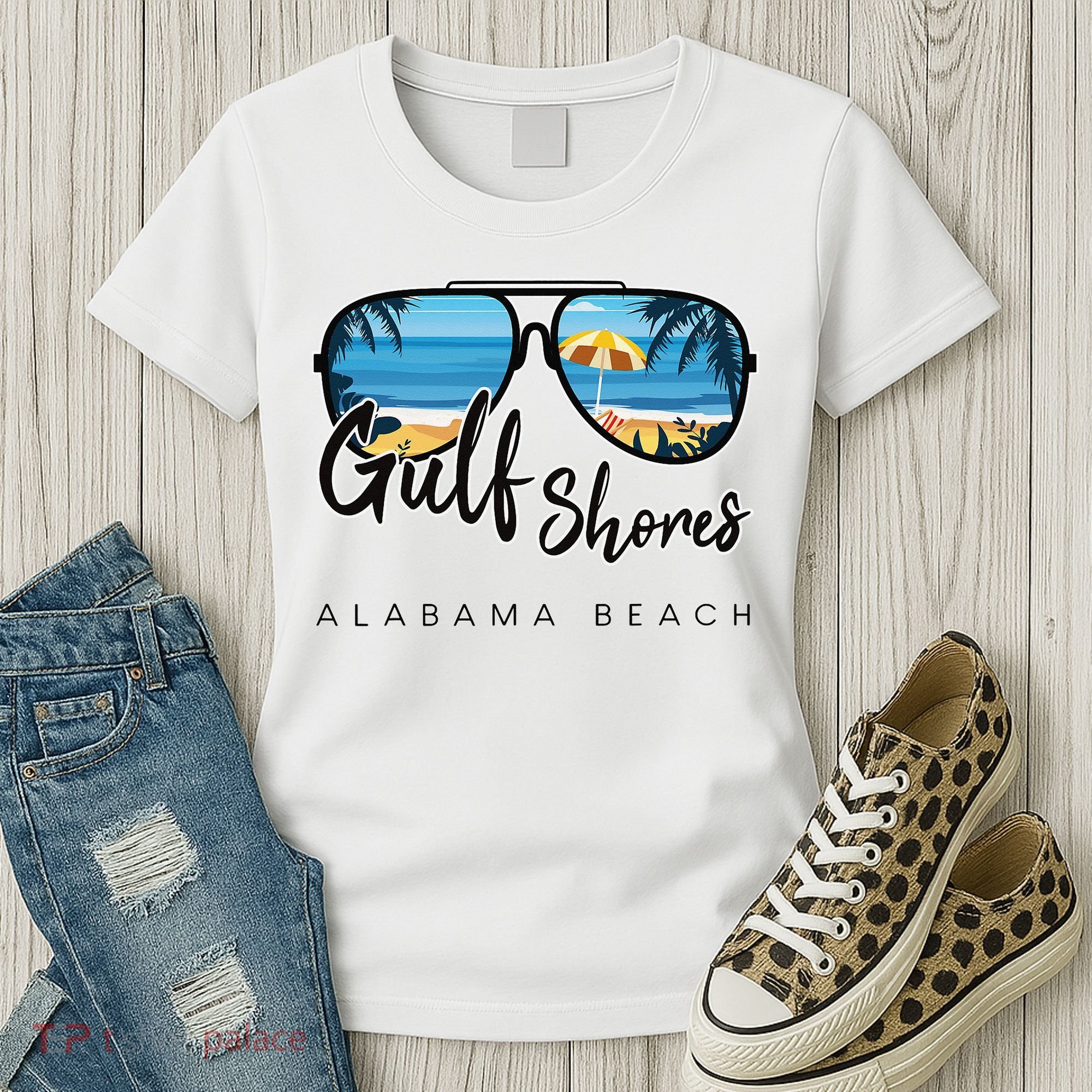 Gulf Shores Alabama Palm Tree Sunglasses Souvenir Women's T-Shirt