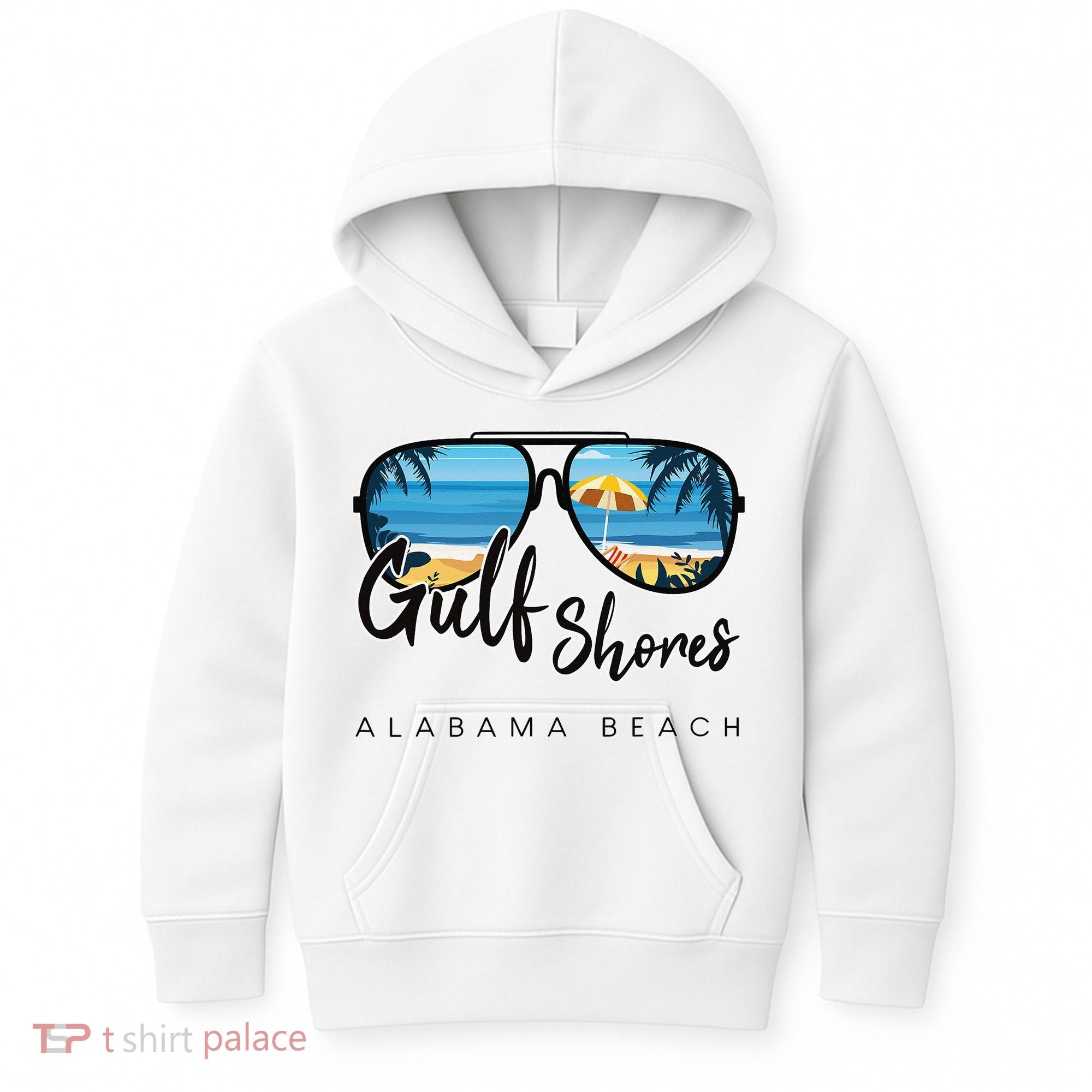 Gulf Shores Alabama Palm Tree Sunglasses Souvenir Kids Hoodie