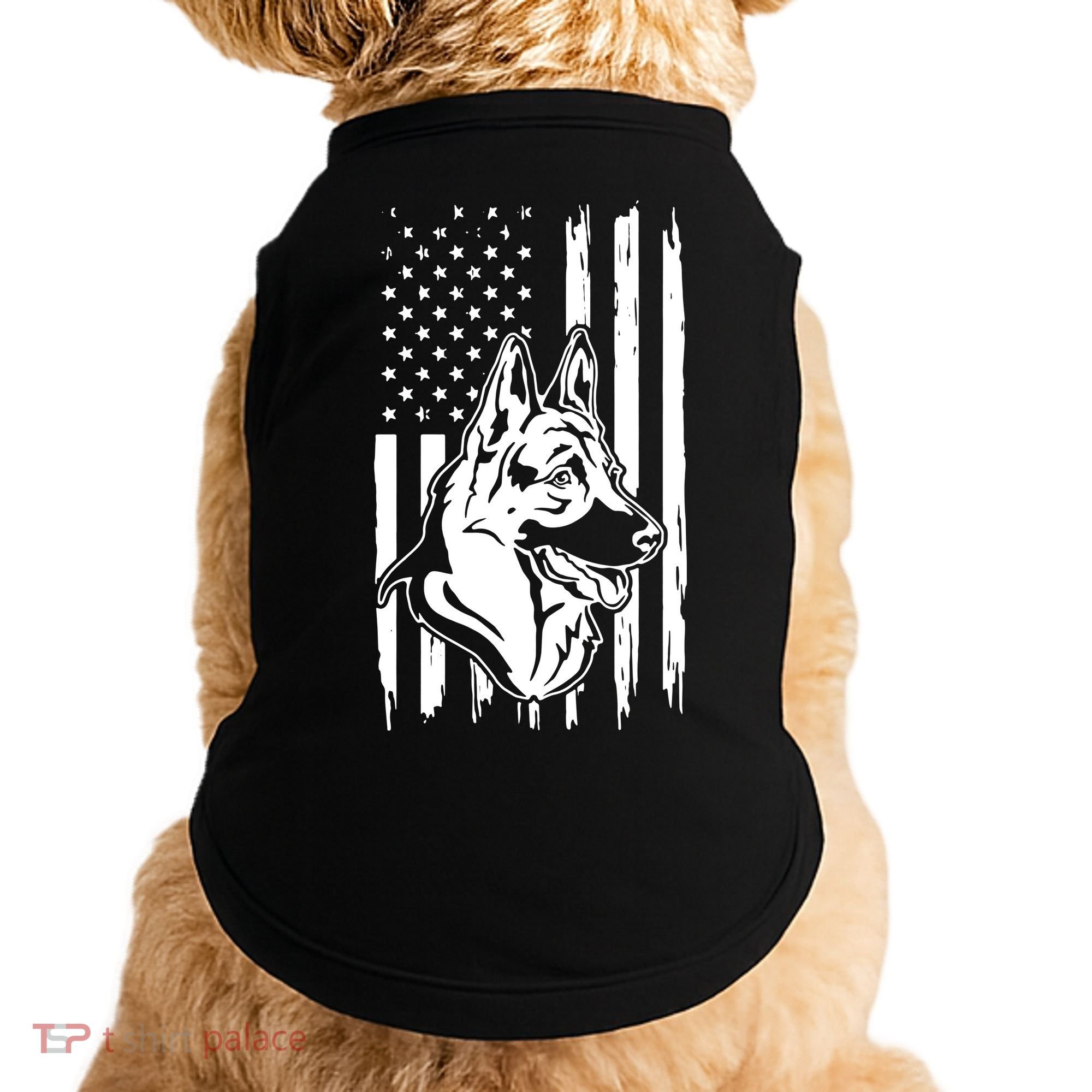German Shepherd American Flag Pets Animals K9s Service Dogs Doggie Tank