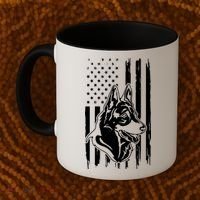 German Shepherd American Flag Pets Animals K9s Service Dogs Coffee Mug thumb 2