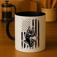 German Shepherd American Flag Pets Animals K9s Service Dogs Coffee Mug thumb 4