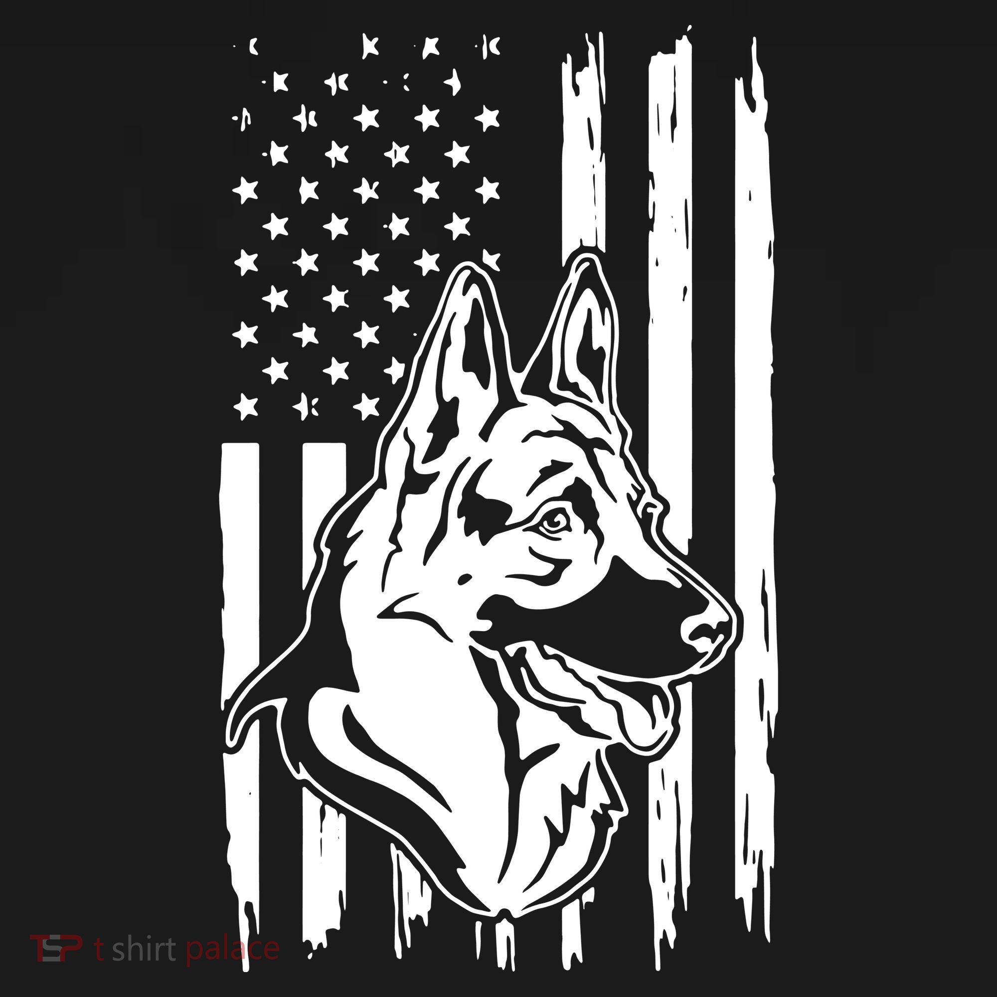 German Shepherd American Flag Pets Animals K9s Service Dogs Women's Hoodie