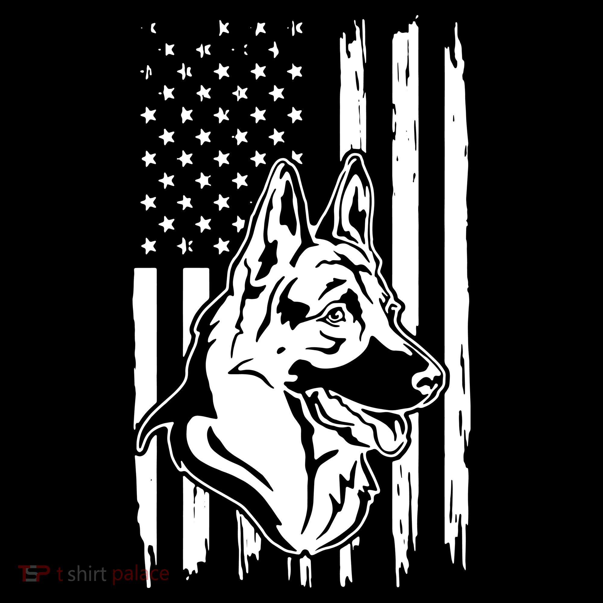 German Shepherd American Flag Pets Animals K9s Service Dogs Women's Tank Top