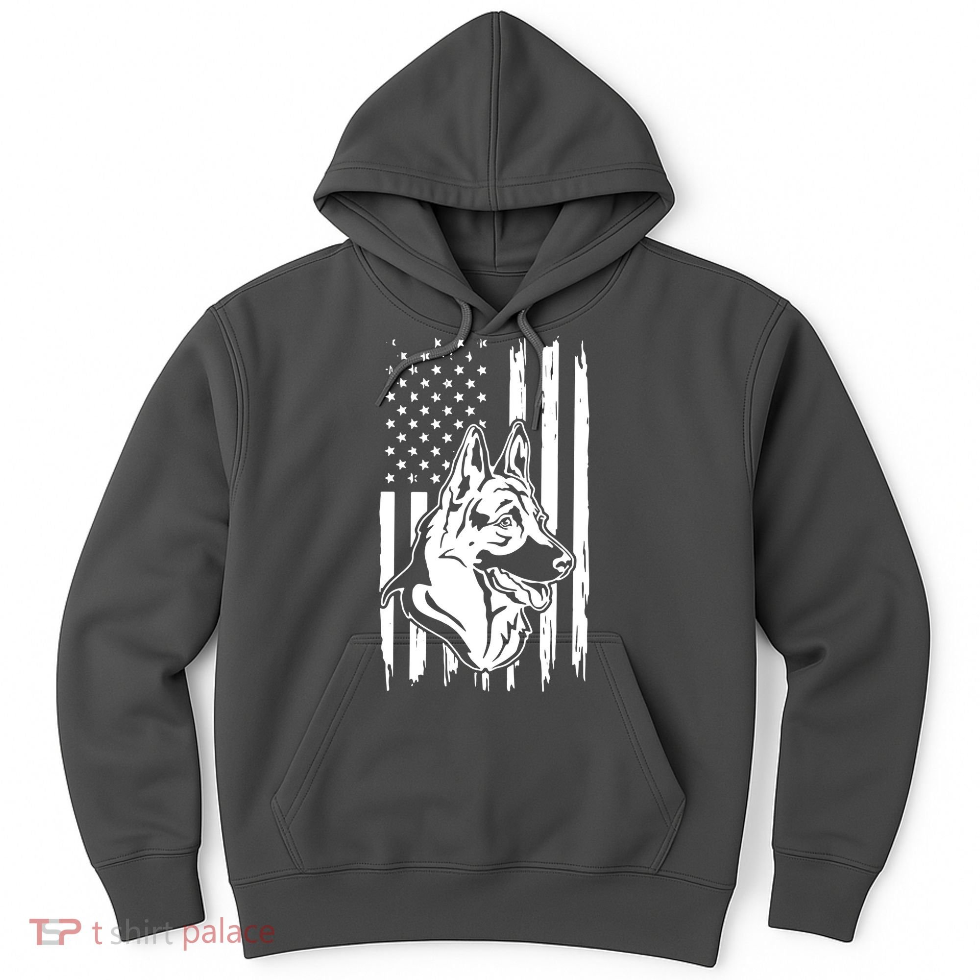 German Shepherd American Flag Pets Animals K9s Service Dogs Hoodie