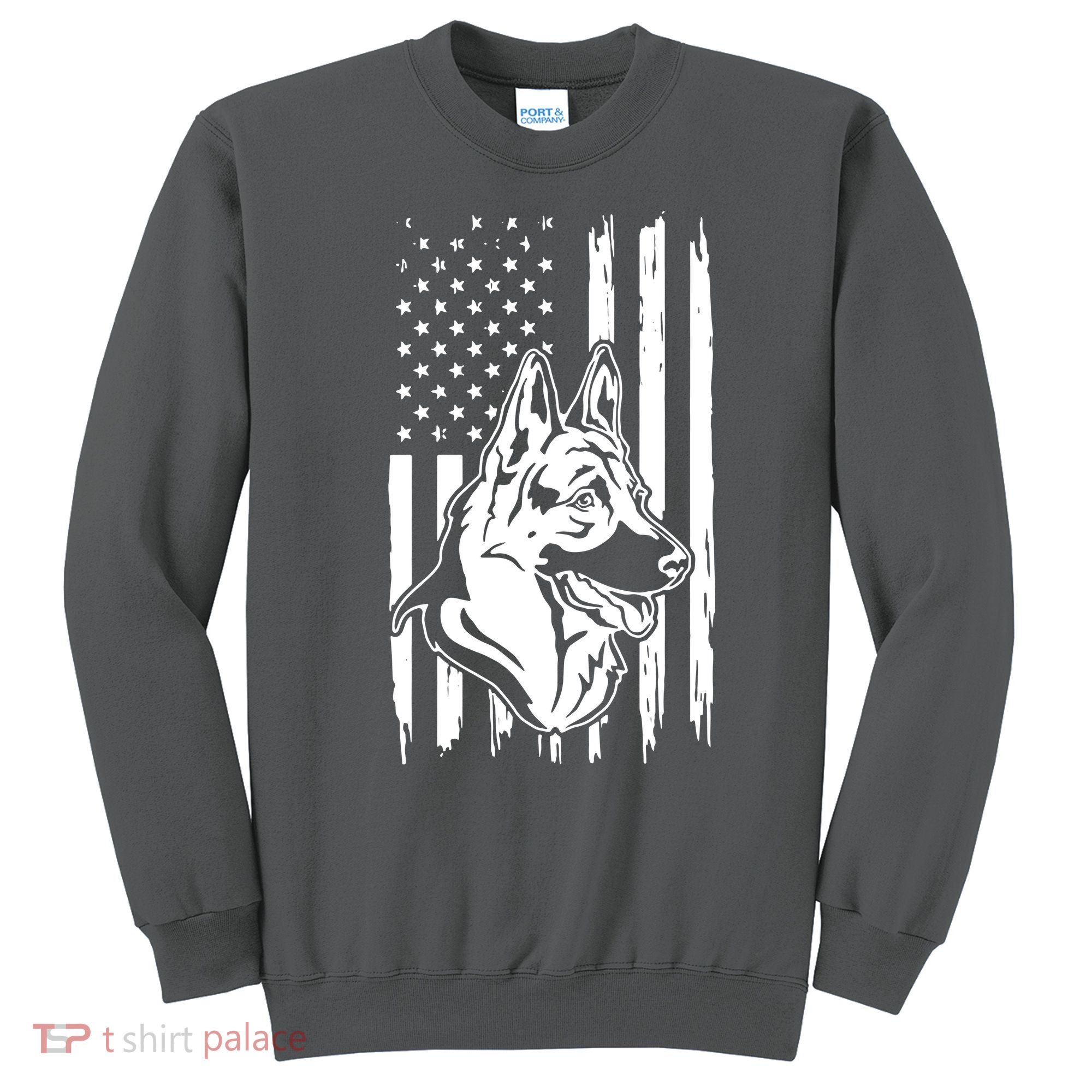 German Shepherd American Flag Pets Animals K9s Service Dogs Sweatshirt
