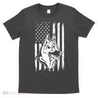 German Shepherd American Flag Pets Animals K9s Service Dogs T-Shirt thumb 0