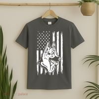 German Shepherd American Flag Pets Animals K9s Service Dogs T-Shirt thumb 2