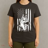 German Shepherd American Flag Pets Animals K9s Service Dogs T-Shirt thumb 4
