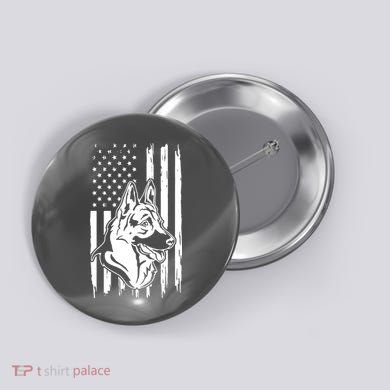 German Shepherd American Flag Pets Animals K9s Service Dogs Button