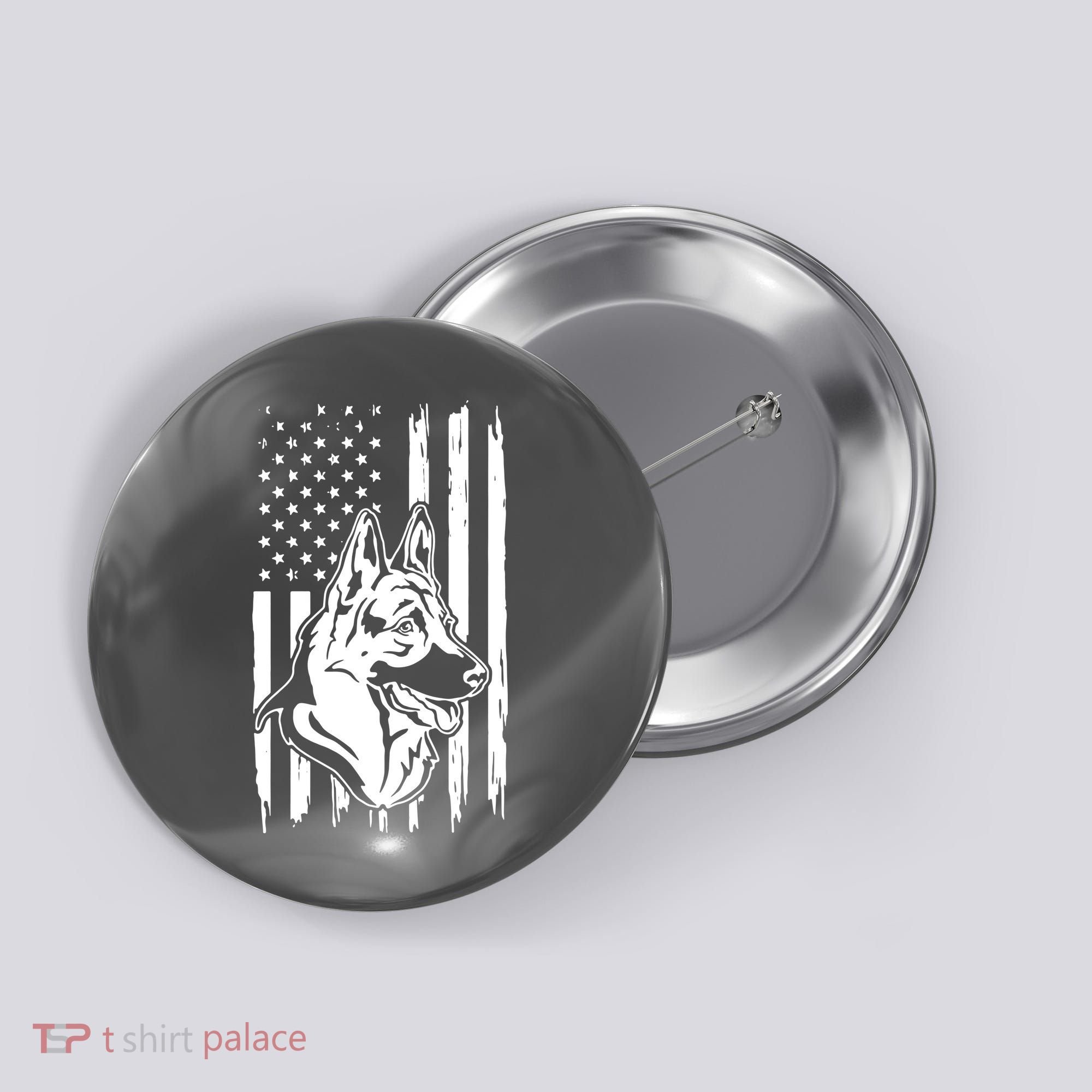 German Shepherd American Flag Pets Animals K9s Service Dogs Button